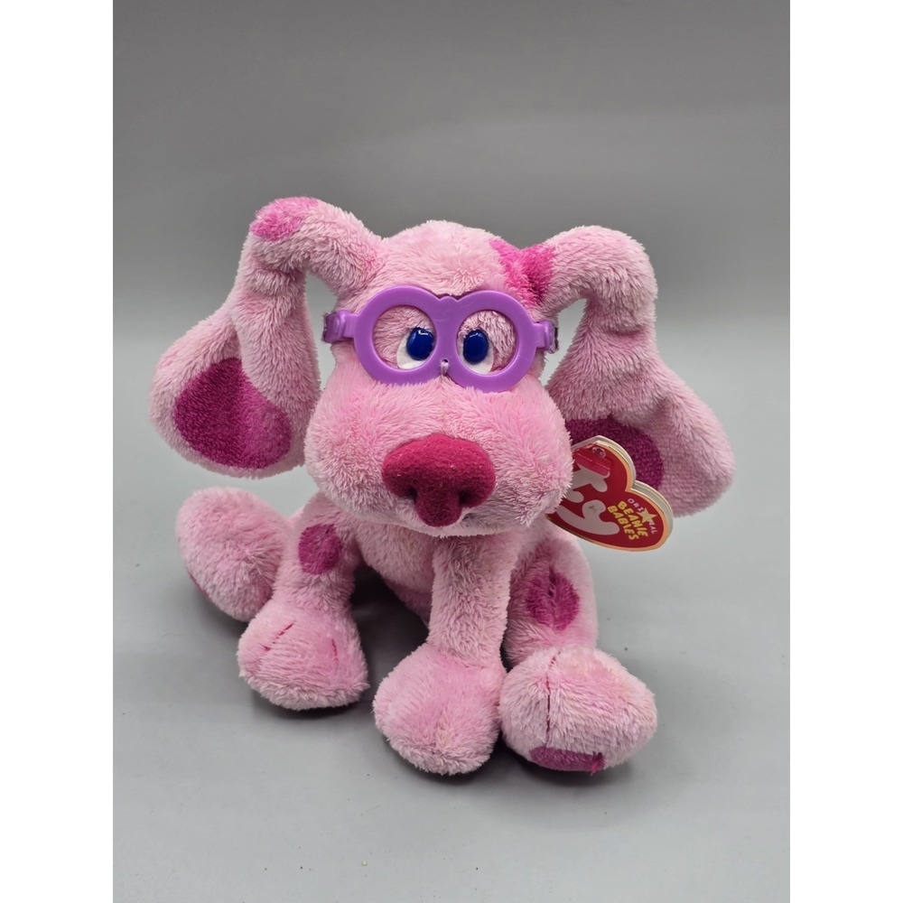 Ty Viacom Magenta Blues Clues-6" W-Tag- Retired Hard To Find 2005